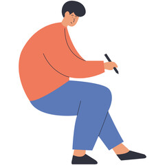 Business Character in Flat Design. Vector Illustration Design.