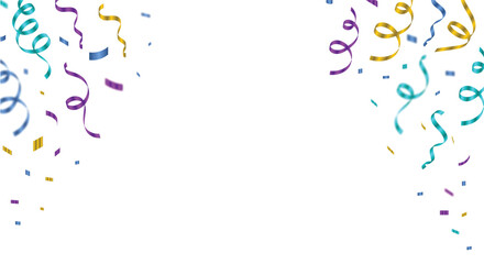 Vector confetti. confetti fall transparent background. Multicolored confetti png. holiday, birthday.	