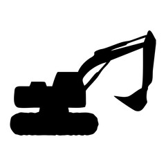 silhouette of heavy equipment or excavator