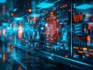 Illuminating the Future of Healthcare: AI System Detecting Anomalies in Patient Records with Vibrant Lighting and Realistic Depth of Field