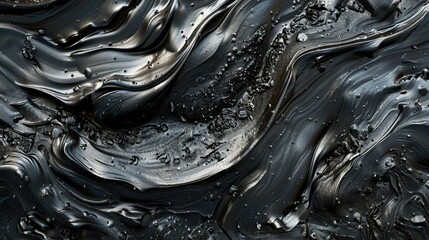 Volcanic Black Sand Waves - Abstract Texture Panorama