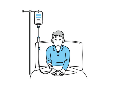 recommend clip art: 入院して困る男性のイラスト