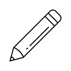 pencil line icon with white background vector stock illustration