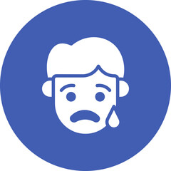 Cry icon vector image. Can be used for Human Emotions.
