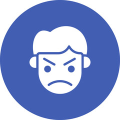 Grumpy icon vector image. Can be used for Human Emotions.