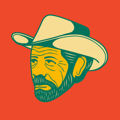 Old man face avatar illustration graphic design 46