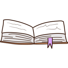 Halloween bookish clipart, Open book illustration, Spooky season, Hippie vintage style