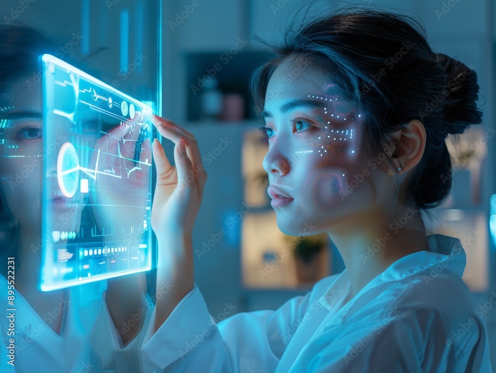 Poster enhancing daily routines with smart mirror ai integration in natural light - a glimpse into smart ho