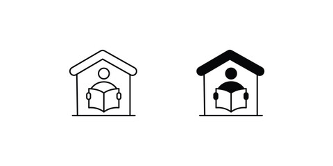 home schooling set icon with white background vector stock illustration