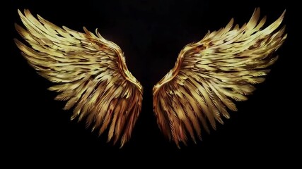golden angel wings on black