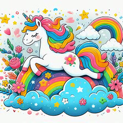 Cute  Rainbow Unicorn 