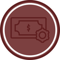 Money Management Vector Line Double Circle Maroon