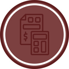 Bookkeeping Vector Line Double Circle Maroon