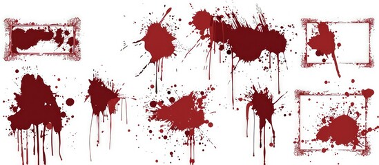 Unique grunge vector frames with ink splatters for creative design projects.