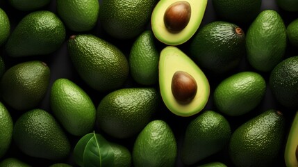 Fresh tropical avocado fruit background. ai generated art image