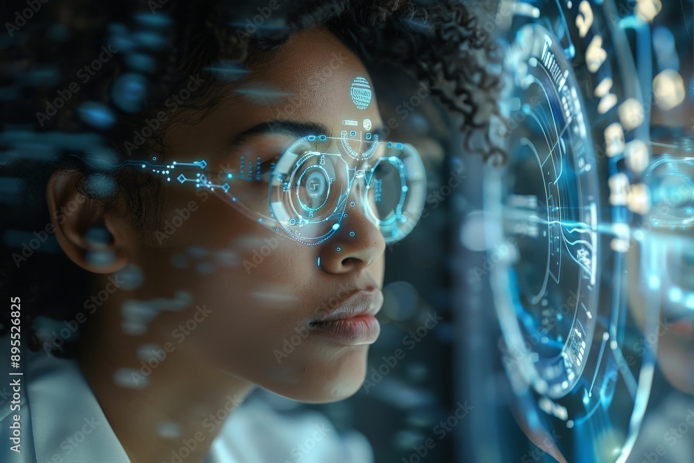 Poster transformative impact of ai in scientific research: diverse researcher using artificial intelligence