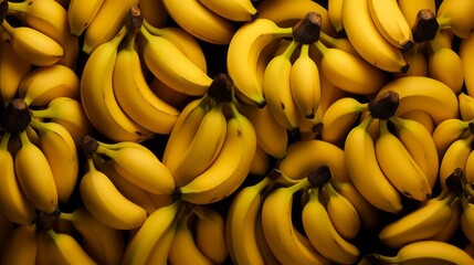 Fresh banana yellow background. ai generated art image