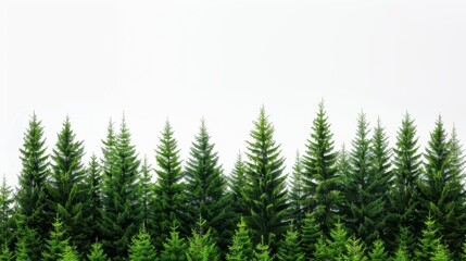 Obraz premium Stunning tall pine tree with vibrant green needles against a clean background.