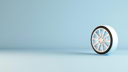 A sleek car wheel designed for ultimate performance, set against a crisp white background for striking clarity.