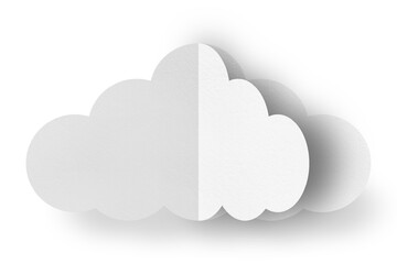 White paper clouds isolated on transparent background