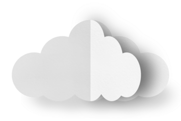 White paper clouds isolated on transparent background