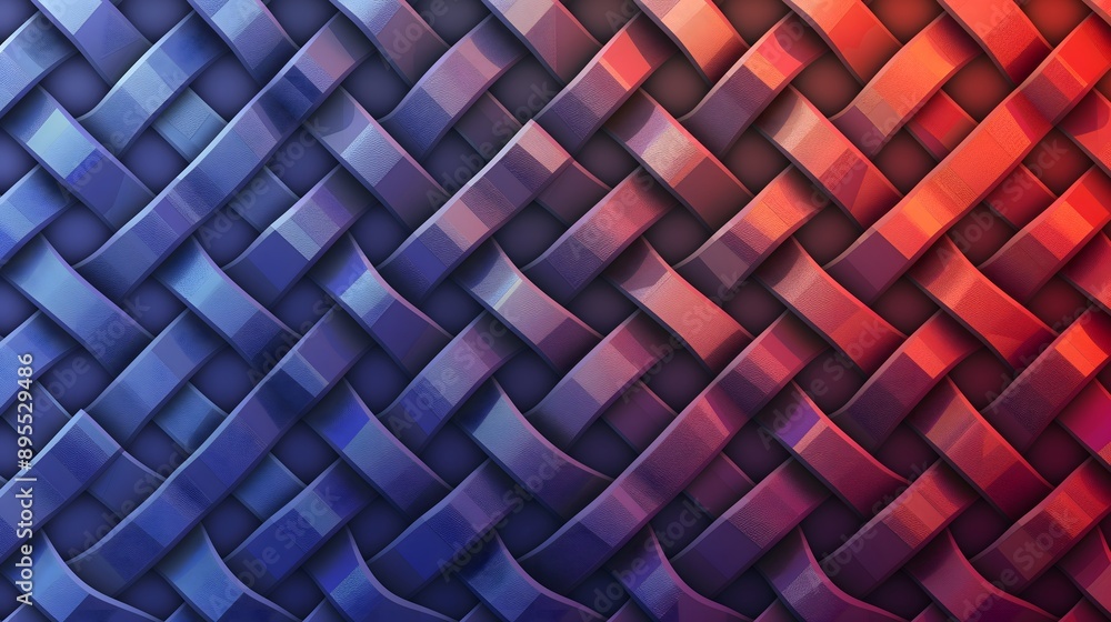 Poster 97. geometric pattern with interwoven shapes and a gradient color effect