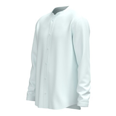 Mandarin collar long sleeve shirt 3d render for prototype mockup