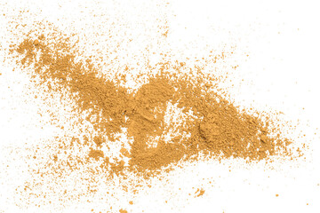 Orange powder isolated on transparent background.