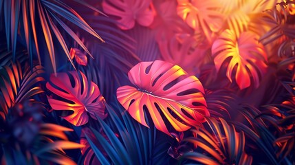 Tropical Leaves in Vibrant Colors