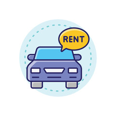 Car Rental vector icon