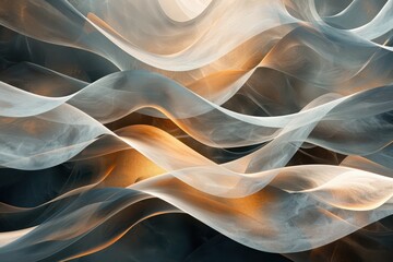 Abstract art featuring ethereal, flowing waves in soft tones, creating a serene and visually soothing composition with light textures.