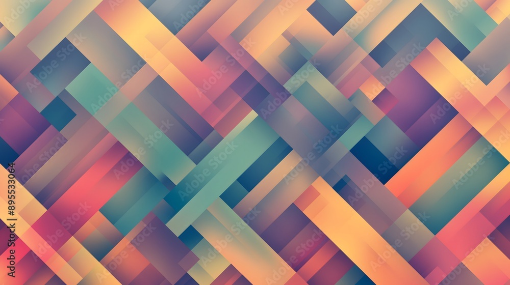 Poster 97. geometric pattern with interwoven shapes and a gradient color effect