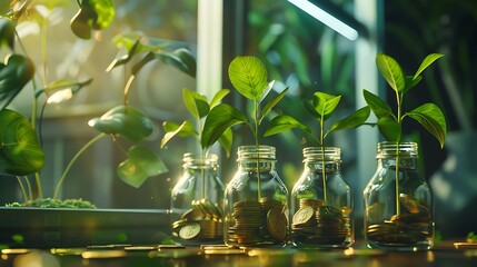 An idea of leasing plants that grow in cash coins and with getting funds