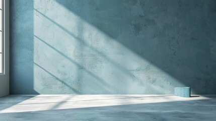 modern background with a light blue wall and light concrete floor for a sleek, contemporary setting.