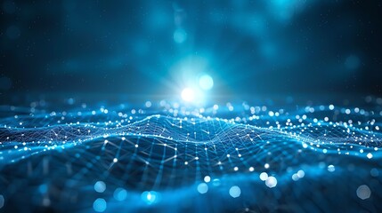 Obraz premium Abstract Blue Network Background.