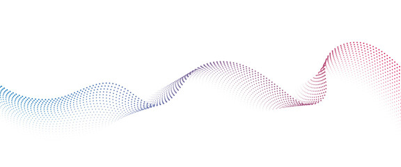 Flowing Dot Wave halftone gradient pattern on transparent background