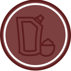 Mayonnaise Vector Line Double Circle Maroon