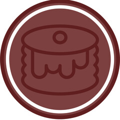 Pancake Vector Line Double Circle Maroon