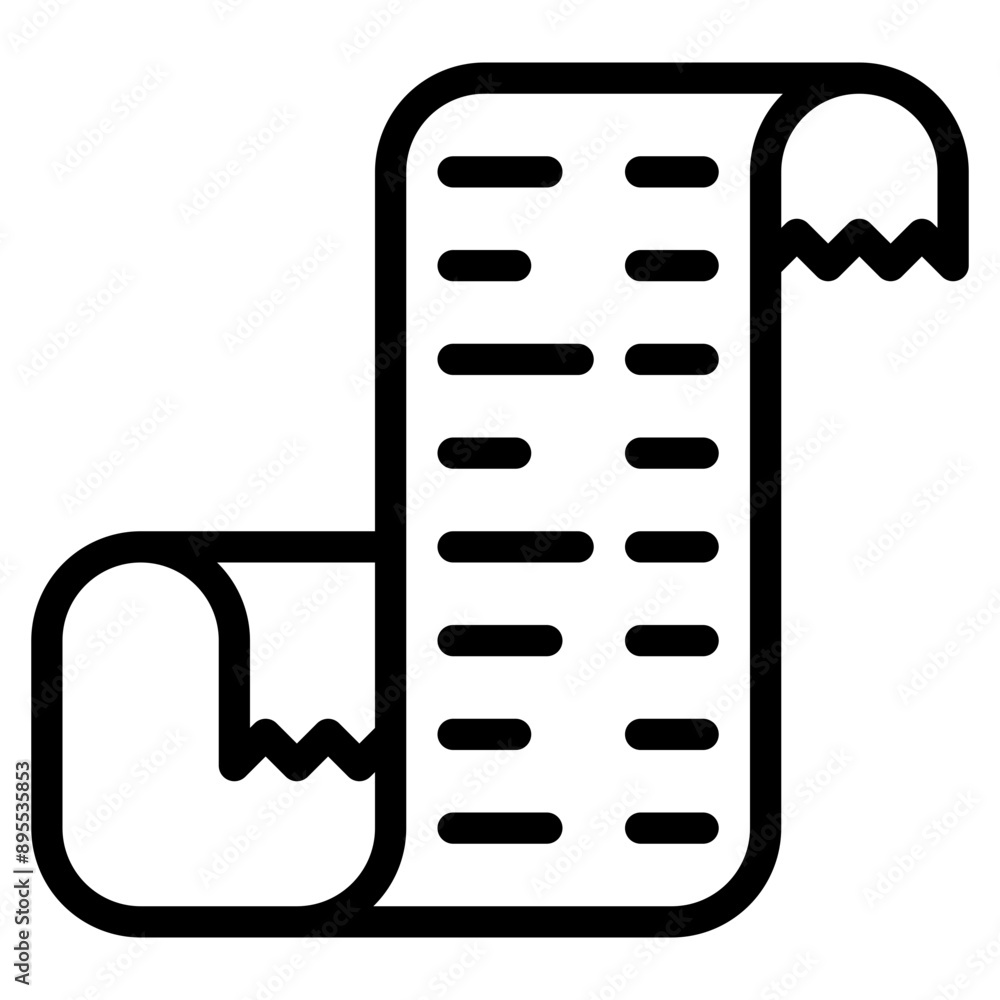 Wall mural receipt outline icon