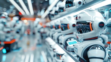 Gadgets in a futuristic retail setting, shopping innovation, tech progress