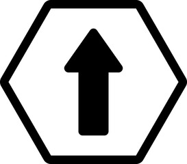 arrow hexagon icon version 1 inverse
