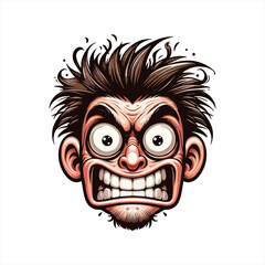 vector of facial expressions of men in severe stress conditions