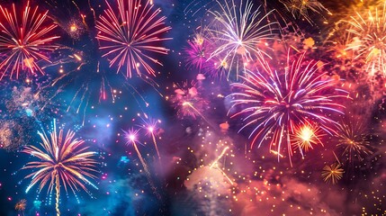 Fototapeta premium Dazzling display regarding firework displays through the late night sky