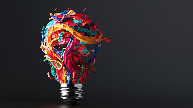 Conceptual art of imagination materializing, innovation, creation