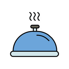 food tray color line icon with white background vector stock illustration