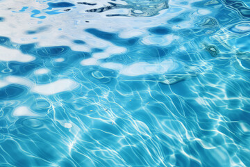 Processed collage of blue water waves texture in sunlight. Background for banner, backdrop