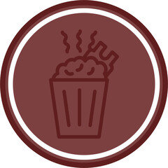 Landfill Vector Line Double Circle Maroon