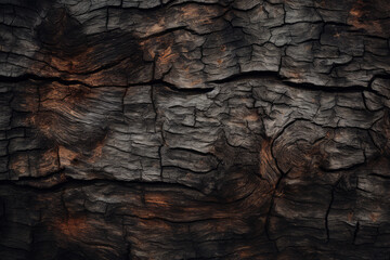 Naklejka premium Processed collage of old black tree bark surface texture. Background for banner, backdrop