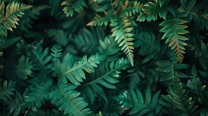 Fototapeta premium Green Fern Leaves Pattern