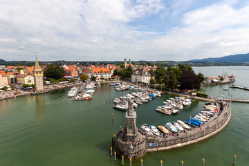 Port of Lindau island, Lake Constance, Germany